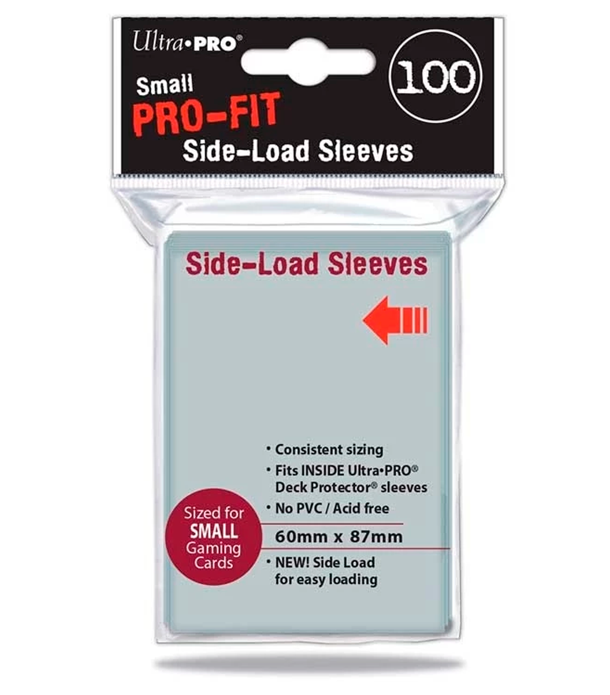 Fundas Small 60mm x 87mm Pro Fit Side Load Transparente (100 fundas) Ultra Pro.
