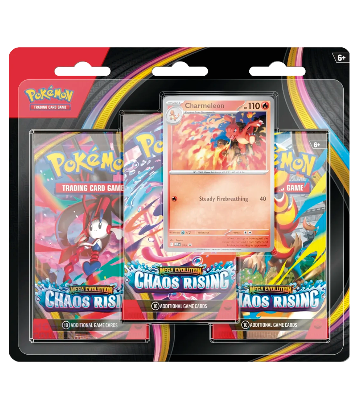Blister 3 sobres Pokémon Caos Creciente de Charmeleon Español